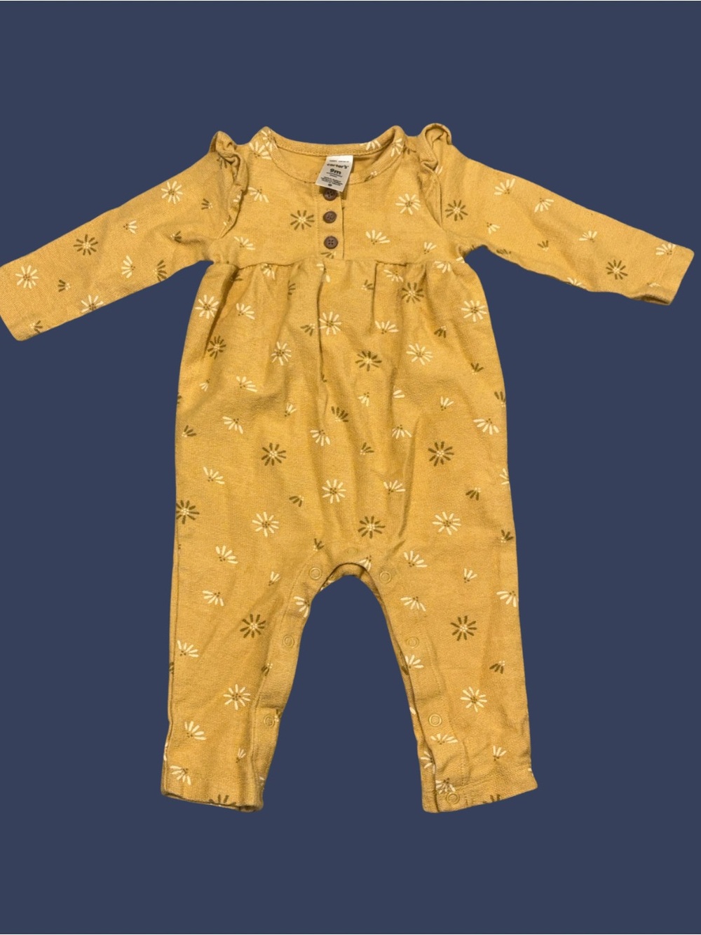 Carter’s Baby Girl Mustard Floral Ruffle Romper 9M